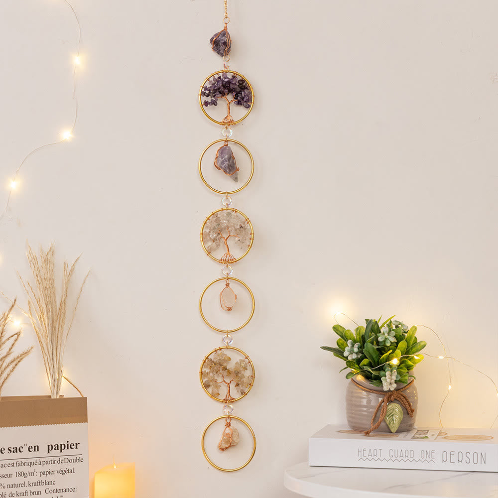 Kristallen Levensboom 6 Ringen Muurdecoratie Ornament