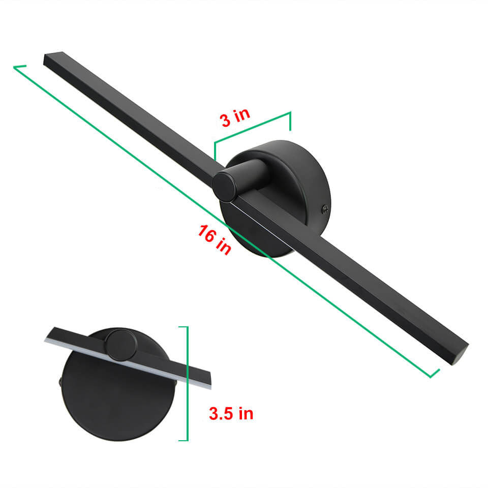 Nordic Minimalist Aluminium Lange Bar Schakelaar LED Spiegel Wandlamp | Troscana