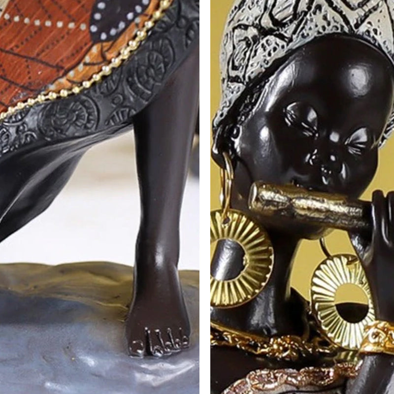 Afrikaanse Vrouwelijke Muzikant Sculptuur