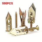 Troscana | Gipsplaat Expansie Ankers + Hoogwaardige Zink Schroeven Kit (Verpakking van 100)