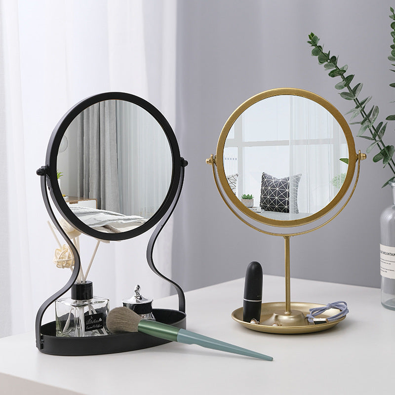 Creatieve Metalen Make-up Spiegel met Multifunctionele Sieradenopslag