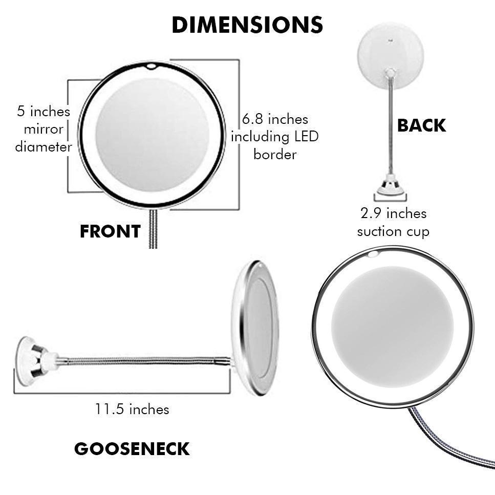10x Zoom LED Make-up Spiegel