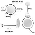10x Zoom LED Make-up Spiegel