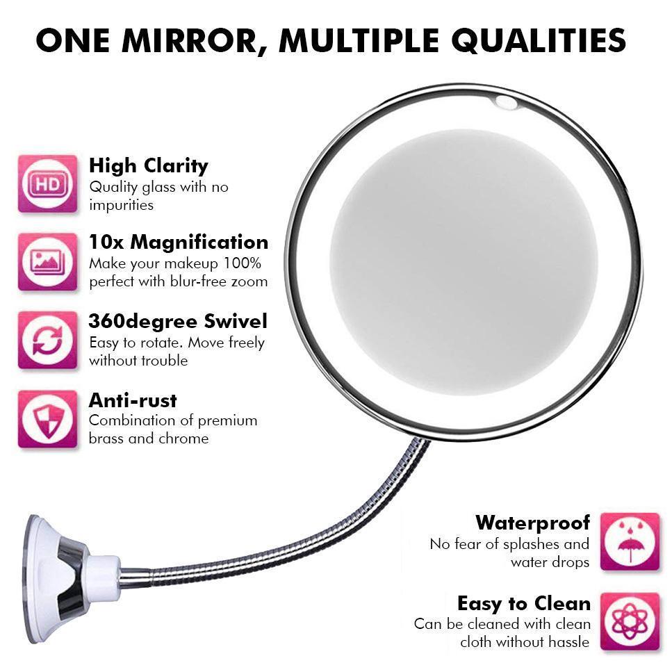 10x Zoom LED Make-up Spiegel