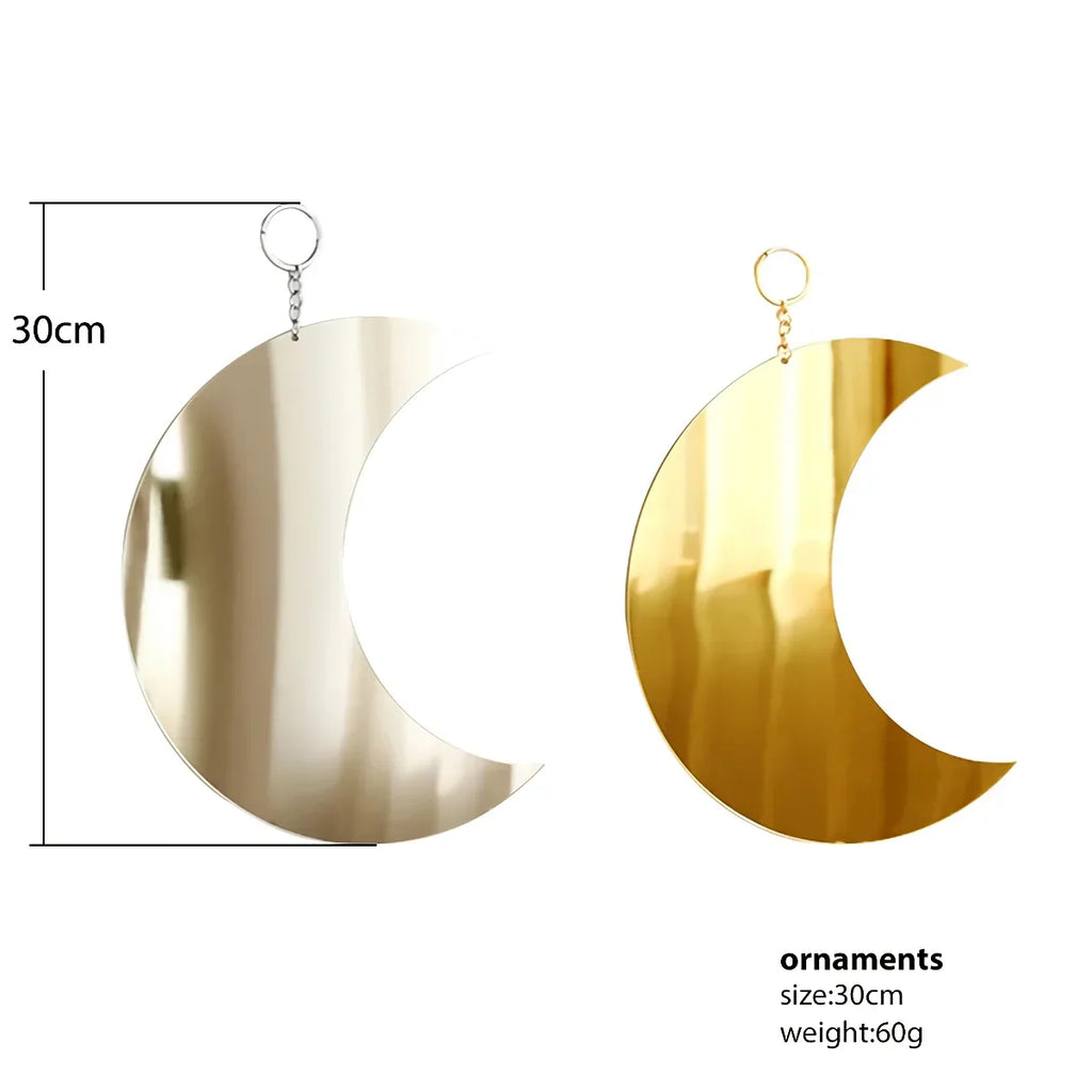 Gouden Maan Spiegel Acryl Hangend Decoratief Wand Spiegel