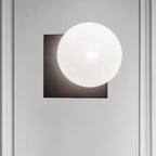 Moderne 1 Lichts Wandlamp met Witte Glas Shade Zwarte Bal Wand Gemonteerde Verlichting