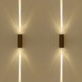 Metalen Rechthoekige Wandlamp Licht Eenvoudige Stijl 2 Lichten Zwarte Afwerking Wandlamp in Warm/Wit Licht voor Hotel