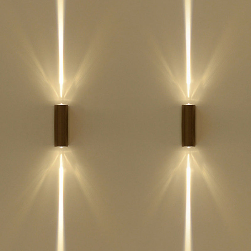 Metalen Rechthoekige Wandlamp Licht Eenvoudige Stijl 2 Lichten Zwarte Afwerking Wandlamp in Warm/Wit Licht voor Hotel