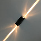 Metalen Rechthoekige Wandlamp Licht Eenvoudige Stijl 2 Lichten Zwarte Afwerking Wandlamp in Warm/Wit Licht voor Hotel
