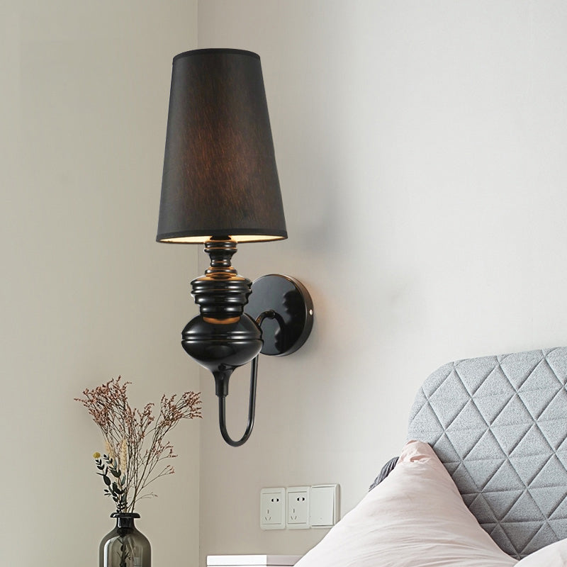 Tapered Wandlamp Verlichting Hedendaags Stof Wit/Zwart/Zilver LED Wandlamp, 6"/8"/10" Dia