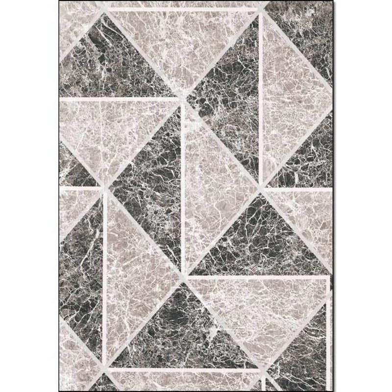 Grijze novelty vloerkleed polyester geometrisch patroon vloerkleed wasbaar antislip achterkant vloerkleed voor woonkamer