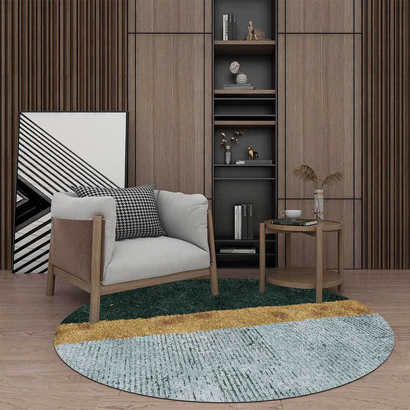 Groen en gouden novelty vloerkleed Polyester kleurblok vloerkleed wasbaar antislip achterkant vloerkleed voor woonkamer