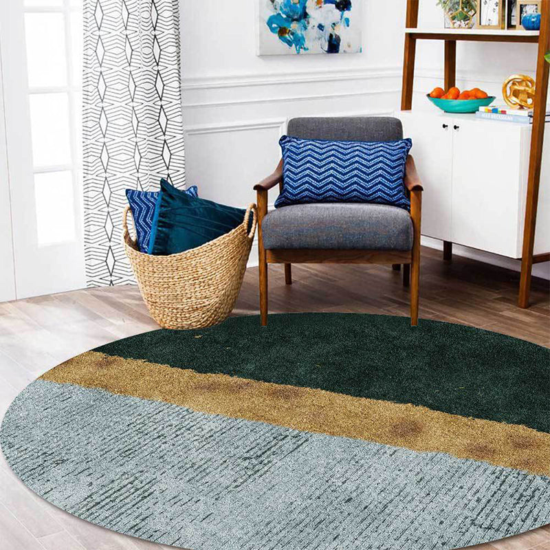 Groen en gouden novelty vloerkleed Polyester kleurblok vloerkleed wasbaar antislip achterkant vloerkleed voor woonkamer