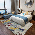Kameel Multicolor Modern Tapijt Polyester Aquarelpatroon Tapijt Wasbaar Antislip Achtermat Tapijt voor Woonkamer