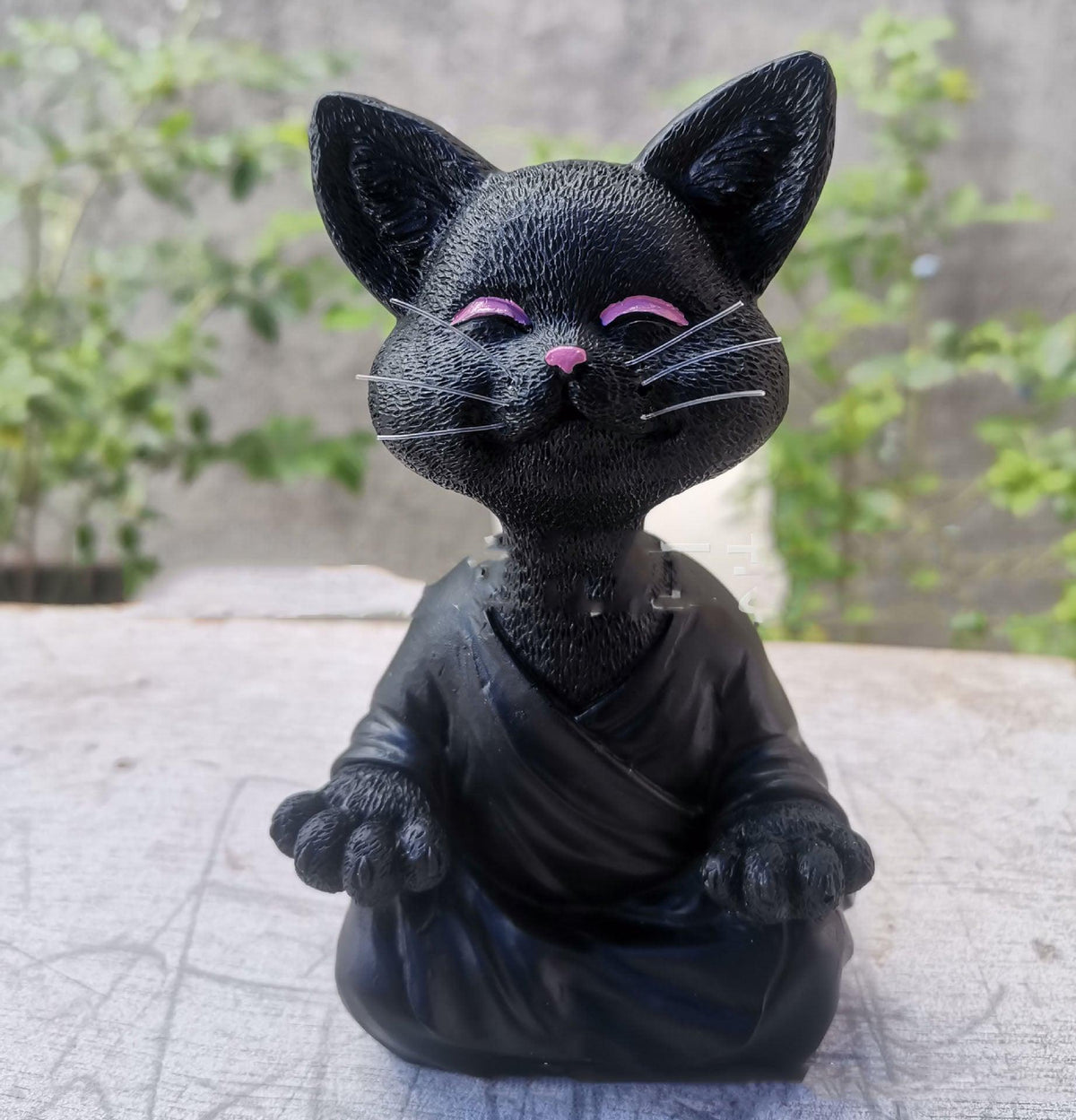 Speelse Zwarte Boeddha Kat Figuur Meditatie Yoga Verzamelen Blije Kat Decor Thuis Tuin Decoratie Tuin Ornament
