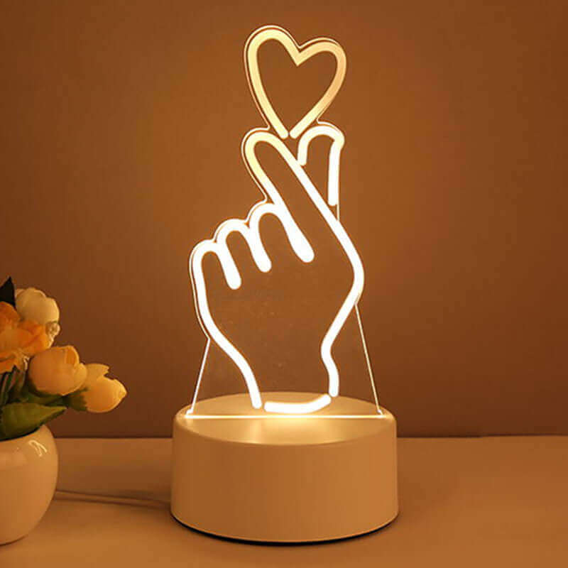 3D Lamp Acryl USB LED Nachtlamp Neon Sign Lamp Kerst Huisdecoraties Voor Kamer Decoratie Valentijnsdag Cadeaus