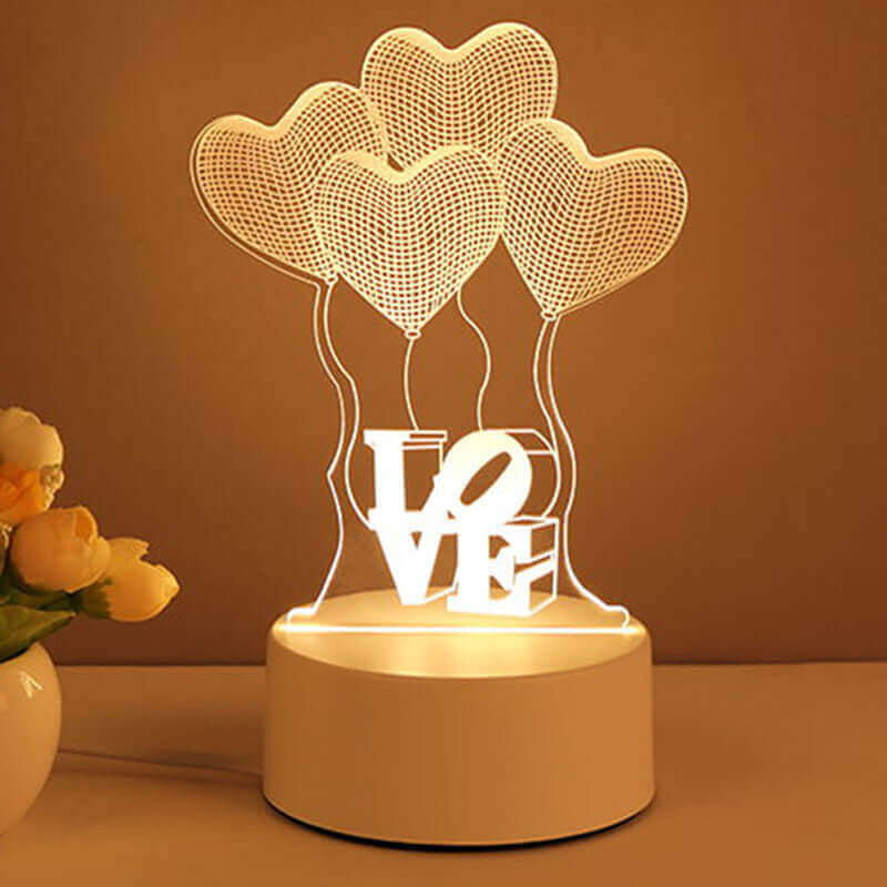 3D Lamp Acryl USB LED Nachtlamp Neon Sign Lamp Kerst Huisdecoraties Voor Kamer Decoratie Valentijnsdag Cadeaus