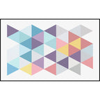 Moderne woonkamer tapijt in wit geometrisch driehoekpatroon Tapijt Polyester antislip wasbaar tapijt