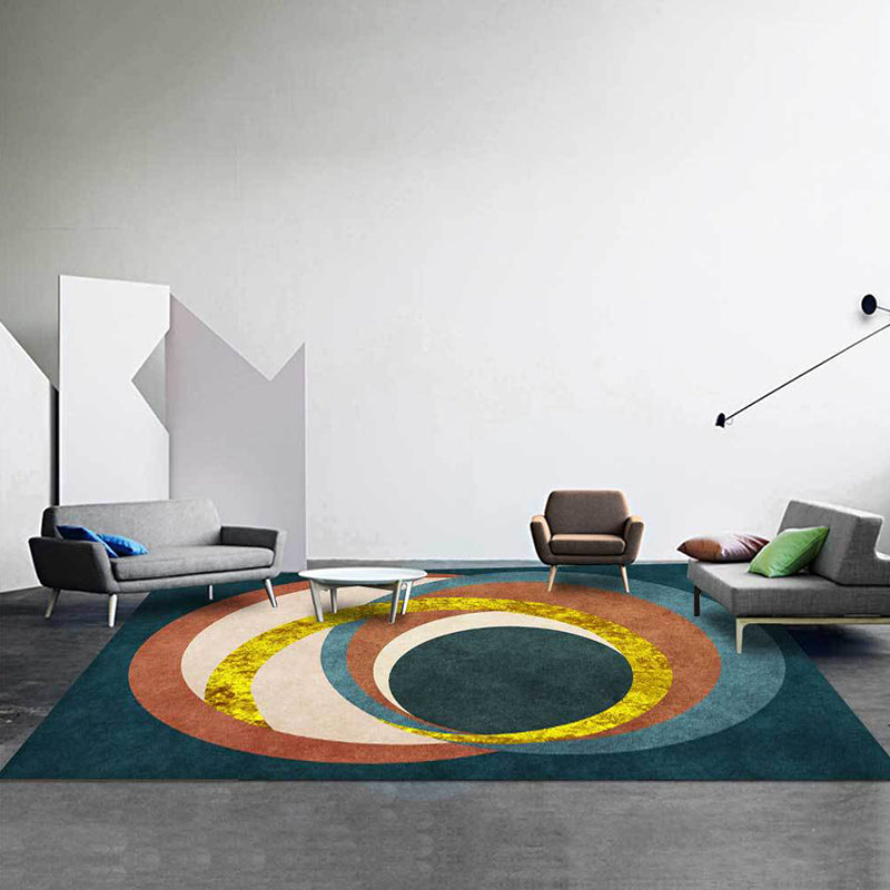 Uniek Kleurblok Tapijt Groen Multicolor Nordic Tapijt Polyester Wasbaar Antislip Onderkant Woonkamer Tapijt