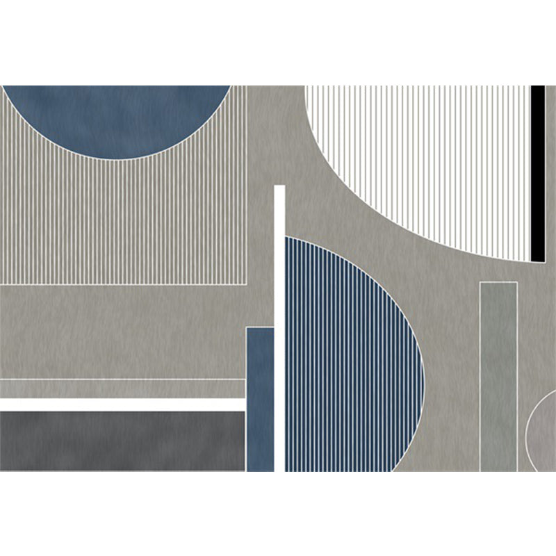 Moderne woonkamer tapijt in grijs kleurblok strepen onregelmatige vorm bedrukte tapijt polyester antislip achterkant tapijt