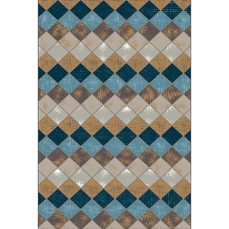 Kleurvolle Slaapkamer Tapijt Moderne Geometrische Diamant Patroon Zone Tapijt Polyester Vlekbestendig Tapijt