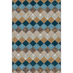 Kleurvolle Slaapkamer Tapijt Moderne Geometrische Diamant Patroon Zone Tapijt Polyester Vlekbestendig Tapijt