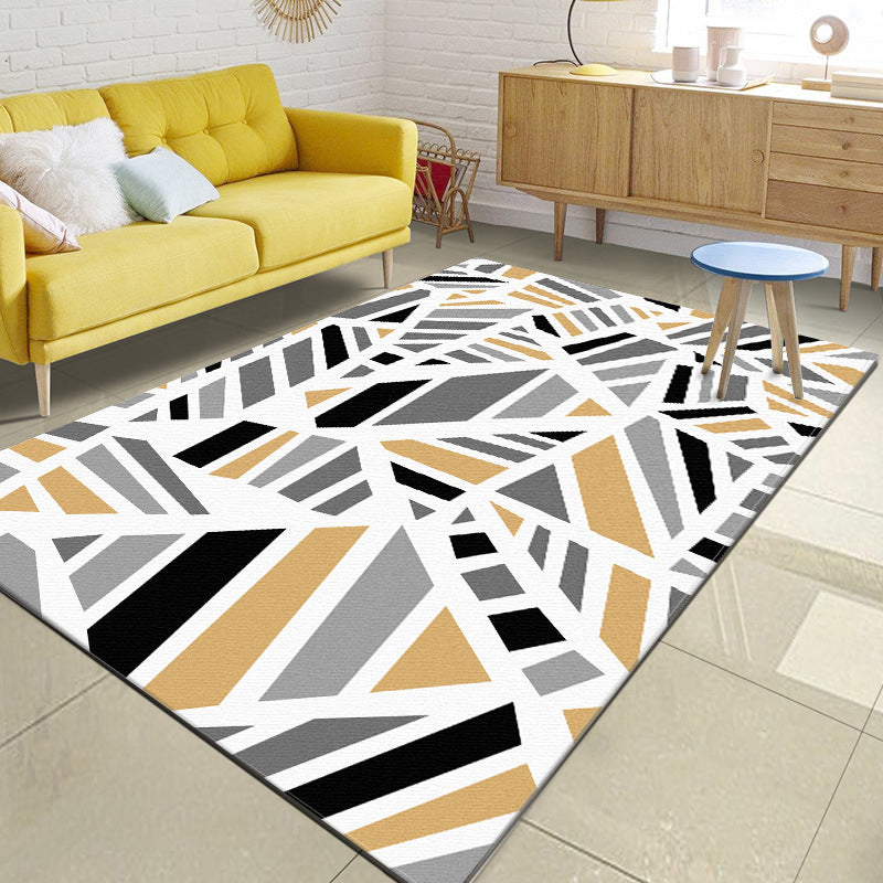 Minimalistische moderne tapijt in grijs geometrisch onregelmatige vorm patroon tapijt polyester antislip rug voor woningdecoratie