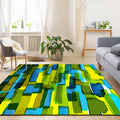 Moderne woonkamer tapijt in groene abstracte print polyester antislip achterkant tapijt voor het gebied