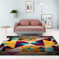 Moderne woonkamer tapijt Kleurrijk geometrisch diamanten patroon tapijt Polyester antislip wasbaar tapijt