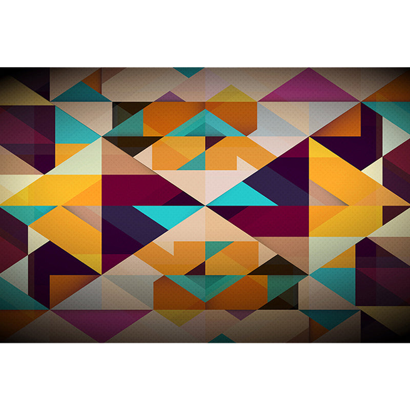 Moderne woonkamer tapijt Kleurrijk geometrisch diamanten patroon tapijt Polyester antislip wasbaar tapijt