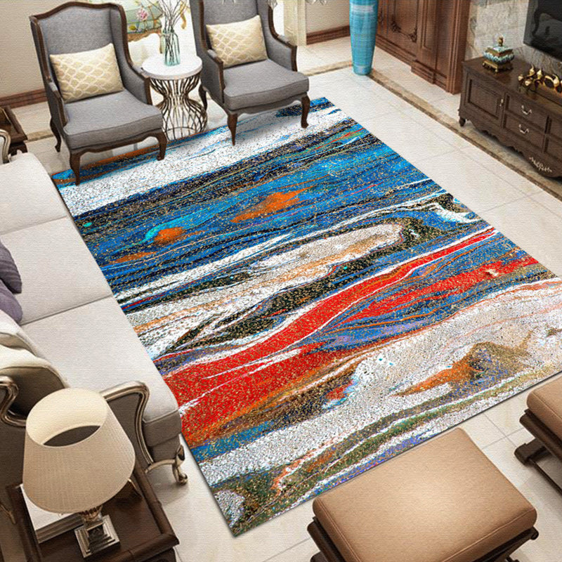 Nordic Modern Vloerkleed in Grijs en Paarse Abstracte Spetterpatroon Vloerkleed Polyester Wasbaar Vloerkleed voor Thuisdecoratie