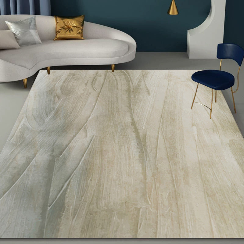 Modern vloerkleed voor de woonkamer in bruin abstract patroon tapijt polyester machinewasbaar antislip vloerkleed