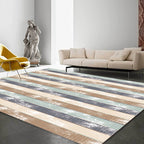 Eenvoudig modern vloerkleed in groen en geel gestreept patroon vloerkleed polyester vlekbestendig vloerkleed voor huisdecoratie