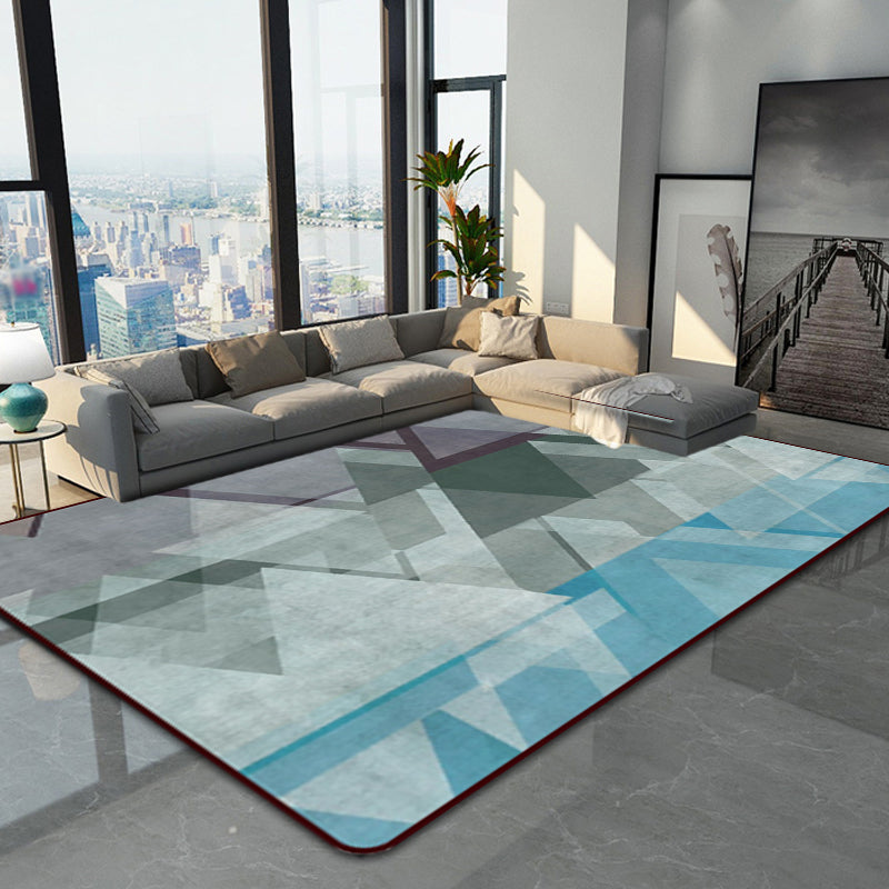 Minimalistische moderne vloerkleed in grijs kleurblok driehoekig patroon vloerkleed polyester huisdiervriendelijk vloerkleed voor thuisdecoratie