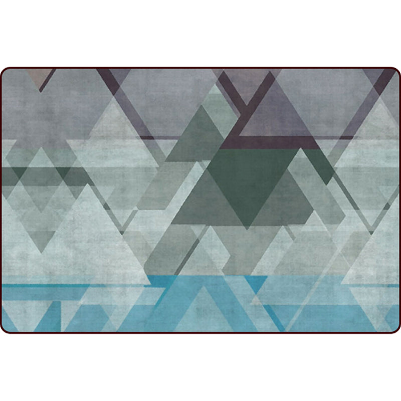 Minimalistische moderne vloerkleed in grijs kleurblok driehoekig patroon vloerkleed polyester huisdiervriendelijk vloerkleed voor thuisdecoratie