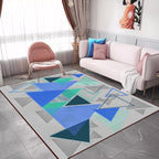 Moderne woonkamer tapijt in grijs kleurblok driehoek print tapijt polyester machinewasbaar tapijt
