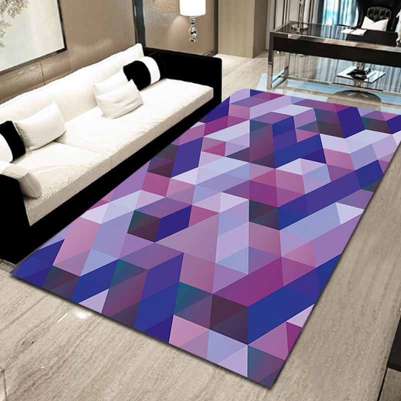 Casual modern tapijt in paarse geometrische driehoek patroon tapijt polyester huisdiervriendelijk tapijt voor home decor