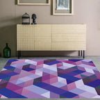 Casual modern tapijt in paarse geometrische driehoek patroon tapijt polyester huisdiervriendelijk tapijt voor home decor