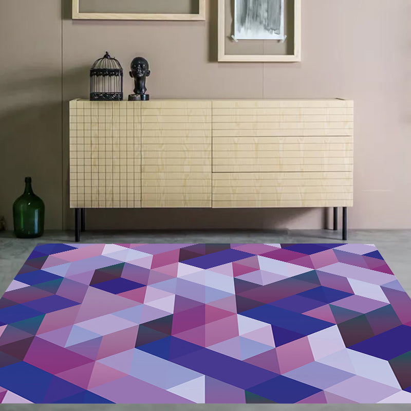 Casual modern tapijt in paarse geometrische driehoek patroon tapijt polyester huisdiervriendelijk tapijt voor home decor