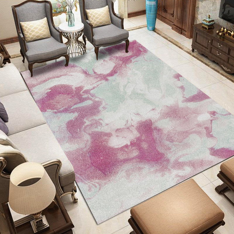 Roze en Grijze Slaapkamer Tapijt Moderne Abstracte Galaxy Patroon Tapijt Polyester Huisdier Vriendelijk Tapijt