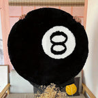 8 Ball Biljart Ronde Vloermat – Antislip Tapijt voor Woonkamer, Badkamer & Decoratie | Verkrijgbaar in Maten