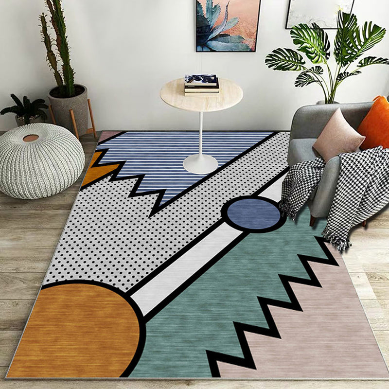 Stijlvolle color block geometrische patroon tapijt polyester modernistische tapijt huisdiervriendelijk antislip ondergrond tapijt voor de woonkamer