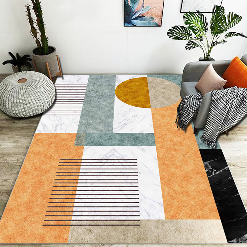 Stijlvolle color block geometrische patroon tapijt polyester modernistische tapijt huisdiervriendelijk antislip ondergrond tapijt voor de woonkamer