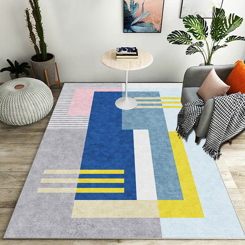 Stijlvolle color block geometrische patroon tapijt polyester modernistische tapijt huisdiervriendelijk antislip ondergrond tapijt voor de woonkamer