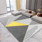 Nieuwe geometrische patroon vloerkleed geel en grijs modern vloerkleed polyester wasbaar huisdier-vriendelijk anti-slip vloerkleed voor de woonkamer