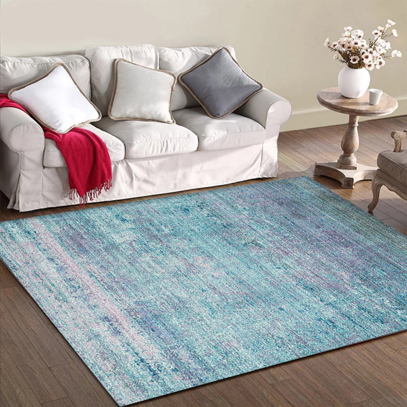 Eenvoudig abstract tapijt Blauw Modern tapijt Polyester Wasbaar Huisdierendvriendelijk Antislip tapijt voor de woonkamer