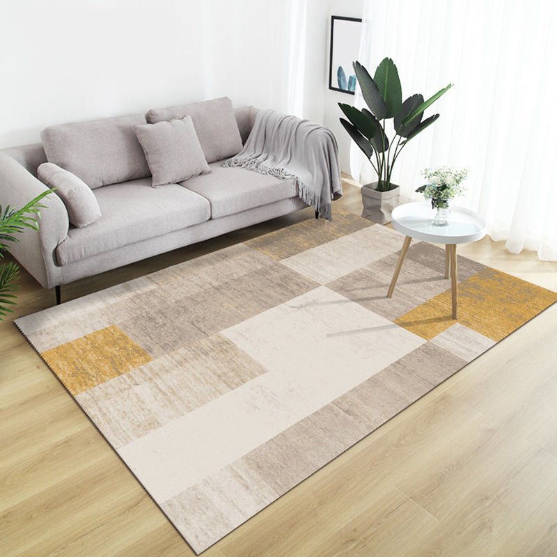 Fancy Abstract Tapijt Bruin Hedendaags Tapijt Polyester Huisdiervriendelijk Wasbaar Tapijt voor Woonkamer