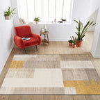 Fancy Abstract Tapijt Bruin Hedendaags Tapijt Polyester Huisdiervriendelijk Wasbaar Tapijt voor Woonkamer