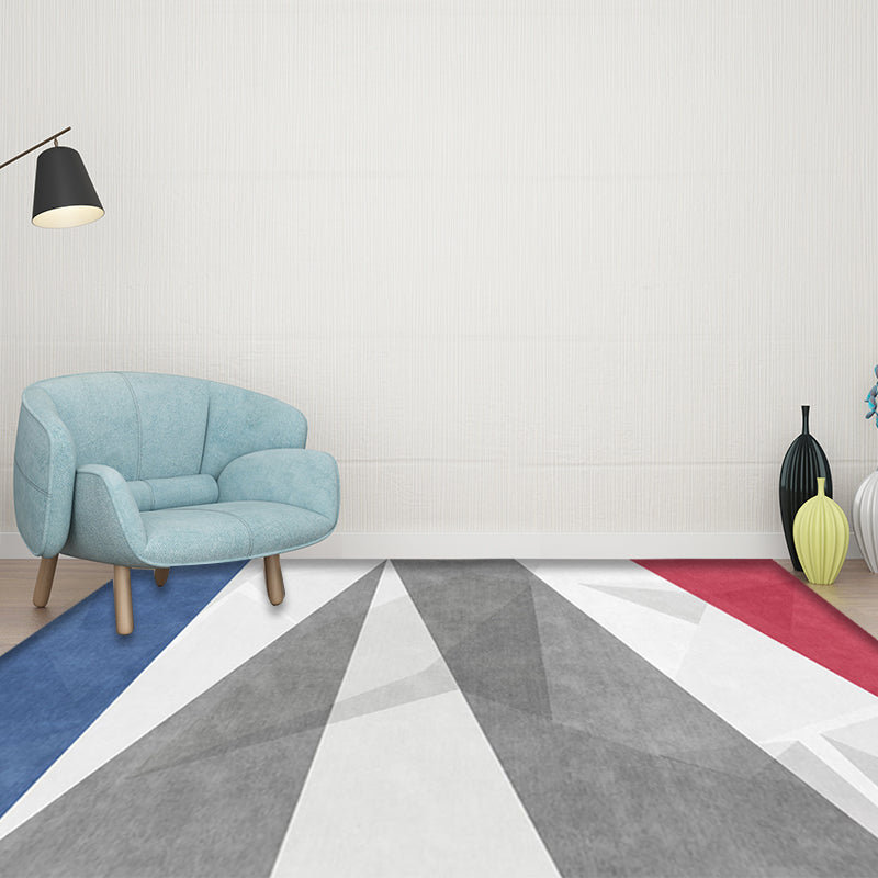 Grijs en Blauwe Moderne Vloerkleed Polyester Kleurblok Vloerkleed Dier-vriendelijk Wasbaar Antislip Achtergrond Tapijt voor de Woonkamer