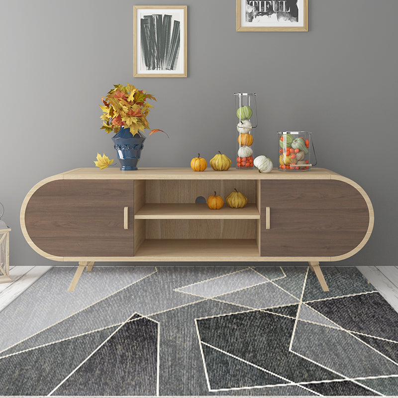 Unieke meerkleurige gestreepte tapijt met geometrische print van polyester Moderne tapijt Huisdiervriendelijk anti-slip achterkant Tapijt voor de slaapkamer